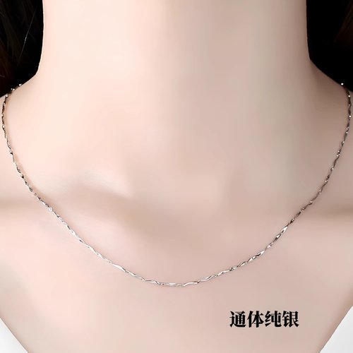 999足银瓜子链简约锁骨项链女