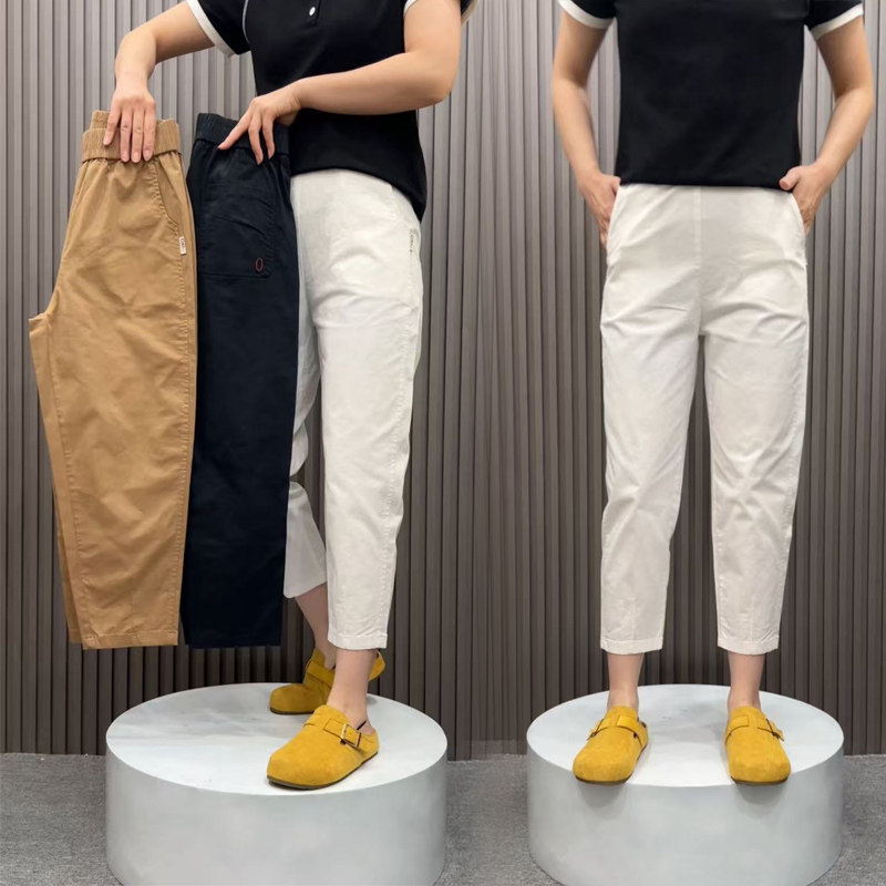 夏季薄款休闲哈伦裤女水洗棉透气休闲裤