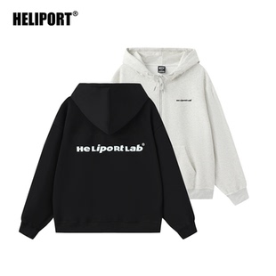 HELIPORT停机坪 25AW基础LOGO开衫潮牌男女宽松日常街头卫衣外套