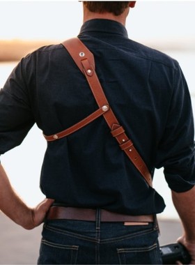 男女士复古蒸汽朋克背带皮革吊带支撑铆钉相机带扣vintage straps