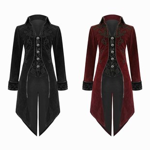 男士大衣欧式宫廷哥特晚礼服cos翻领燕尾舞台装男Tuxedo men。