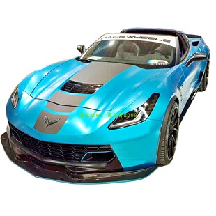 适用雪佛兰Corvette克尔维特C7 Z06 改装碳纤维前唇侧裙后唇尾翼