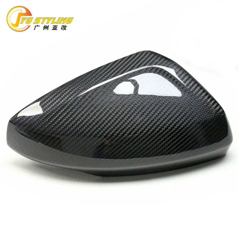 适用于奥迪A1大众POLO波罗干式碳纤维贴式后视镜壳倒车罩
