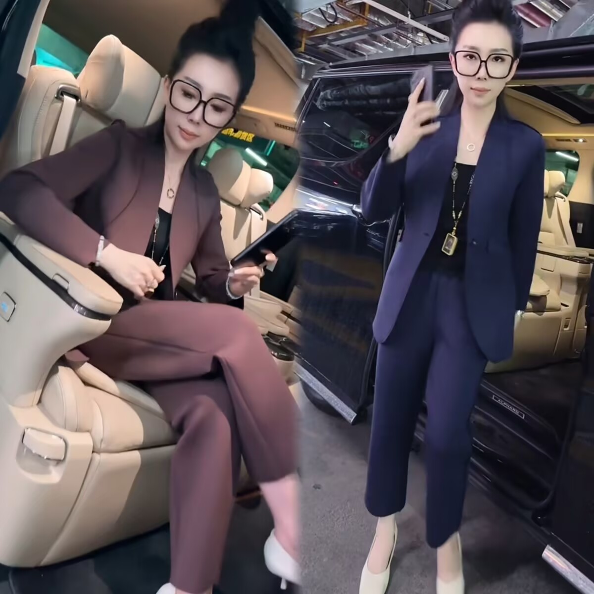 春秋休闲西装两件套春秋减龄女