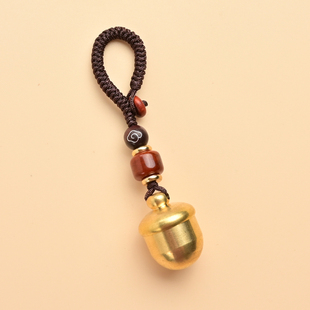 手机链挂绳黑檀木楞严咒挂件汽车钥匙扣挂饰复古风橡果空心吊坠女