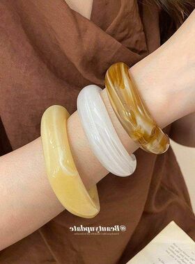 欧美跨境亚克力椭圆形开口手镯