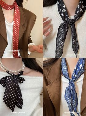 2025新款印花丝巾项链复古小众