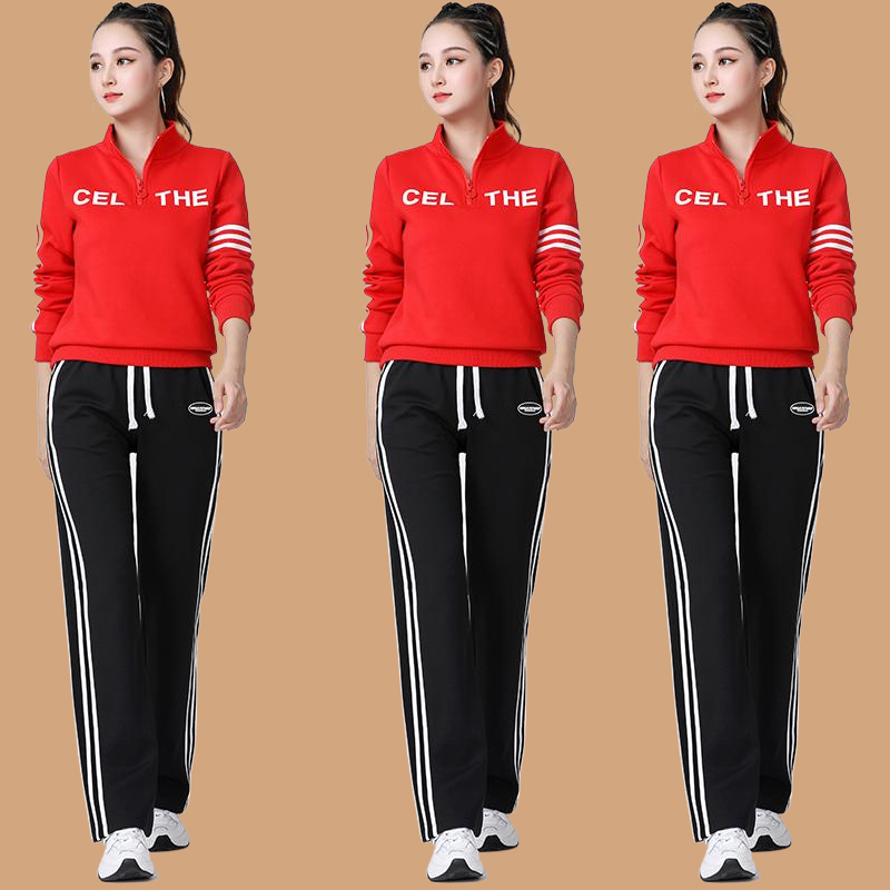 杨丽萍广场舞服装套装新款秋冬加厚长袖运动棉弹力健身操鬼步舞衣