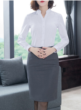 黑色裙子半身裙女开叉显瘦一步裙中长款职业裙高腰修身白色包臀裙