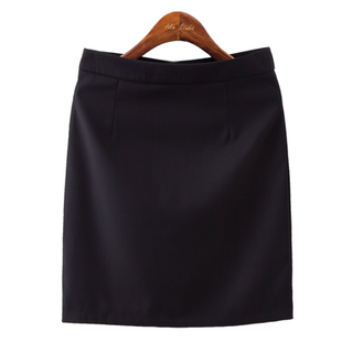 面试后开叉 裙包臀裙半身裙女工作裙黑色一步裙职业装 2024新款 西装