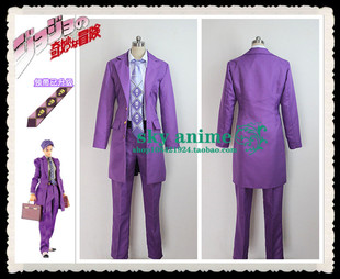男装 紫白蓝粉送领带 奇妙冒险不灭钻石吉良吉影cosplay服装 JOJO