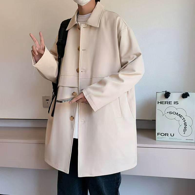 FY67两条杠单排扣风衣简约百风衣