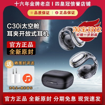 Soundcore声阔C30i太空舱无线蓝牙耳机久戴不痛耳夹开放式运动