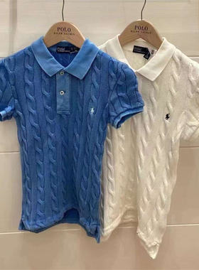 经典款绞花polo衫短袖翻领女装