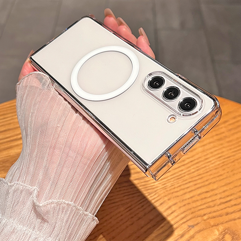 适用于三星zfold6手机壳新款肤感透明壳W25折叠屏超薄磁吸无线充Z Fold5保护套fold7外壳防摔Galaxy简约