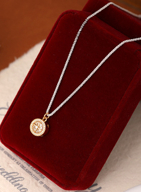 XKDDCT拼色八芒星锆石小众项链小