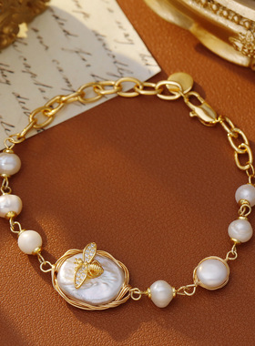 XKDDCT巴洛克天然淡水珍珠手链女