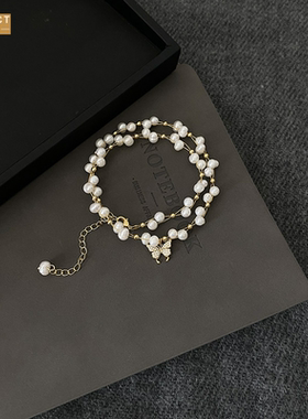 XKDDCT新款淡水珍珠蝴蝶项链女