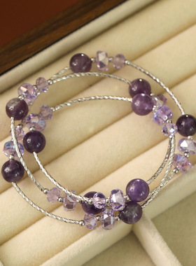 XKDDCT夏季流行三层幽灵紫手链女