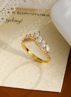 XKDDCT新款真金电镀皇冠锆石韩系