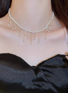 XKDDCT小众设计高级项链珍珠流苏