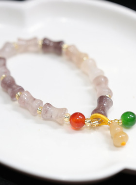 XKDDCT天然新疆金丝玉手链女节节