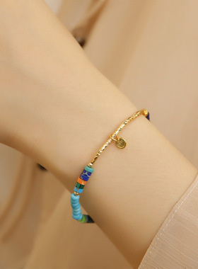 XKDDCT天然石手链女小众波西米亚