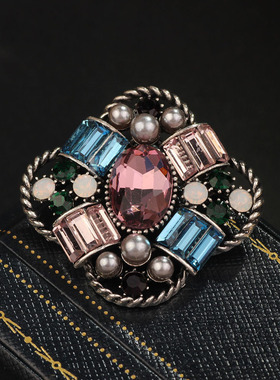 XKDDCT欧美复古宫廷风镶钻胸针毛衣开衫西服别针胸花女高档配饰品