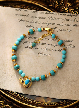 XKDDCT新中式绿松石手工串珠手串