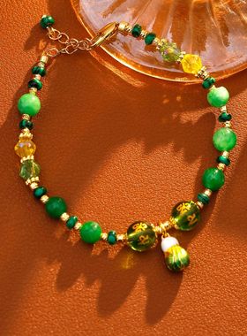 XKDDCT新款复古宫廷西瓜绿石头国