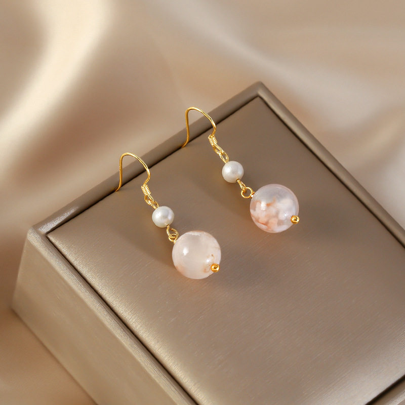 XKDDCT樱花淡水珍珠女式耳环夏甜