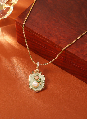 XKDDCT中古风淡水珍珠项链莫奈花