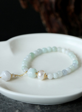 XKDDCT原创天然淡水珍珠面翡翠莲