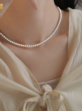 XKDDCT4mm诸近圆淡水珍珠项链高