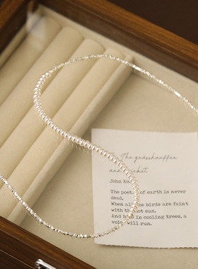 XKDDCT法式爆闪碎银珍珠项链女轻