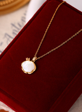 XKDDCT天然贝母锆石简约锁骨链气