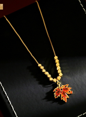 XKDDCT新款美拉德秋冬红色枫叶项