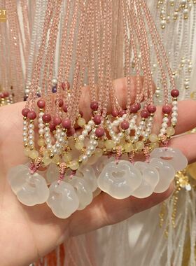 XKDDCT项链夏季紫水晶转玉骨链送女生佛公平安扣原创设计女式uYr