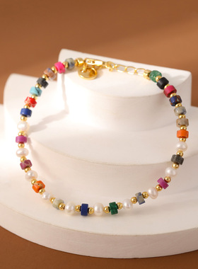 XKDDCT天然石珍珠彩色琉璃多巴胺