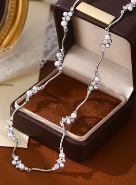 XKDDCT韩式珍珠项链简约高级感星