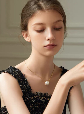 XKDDCT巴洛克气质半面光亮珍珠项