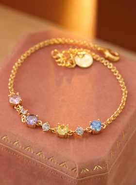 XKDDCT新款彩色镶钻叠戴女士手