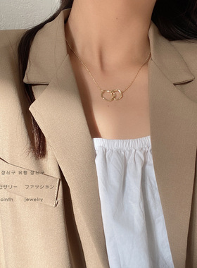 XKDDCT新款韩国设计金属扣环项链