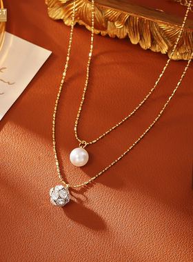 XKDDCT双层叠戴珍珠项链高级感轻
