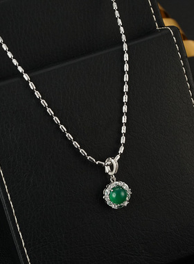 XKDDCT新款祖母绿圆形吊坠通勤