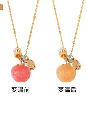 AXKECT新款珐琅幻彩温变项链锁骨