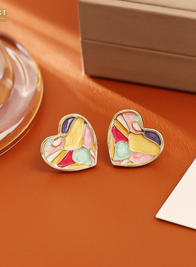 XKDDCT创意设计珐琅滴油爱心项链