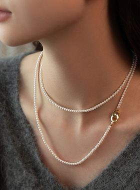 XKDDCT施家小米珠仿珍珠项链女秋