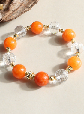 XKDDCT风时尚水晶手链女士粉晶金