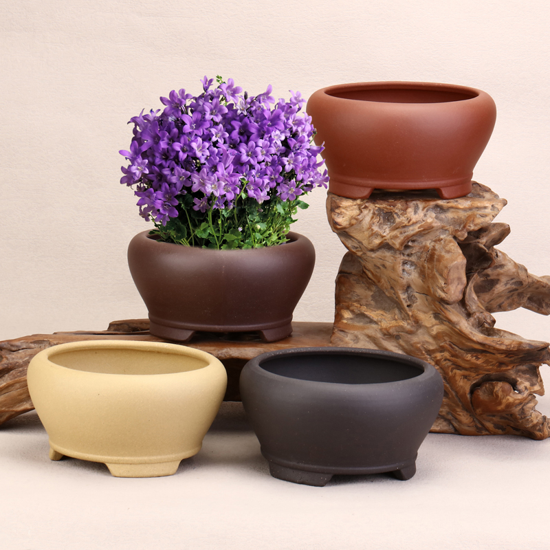 紫砂泥料中式风格精品透气小花盆